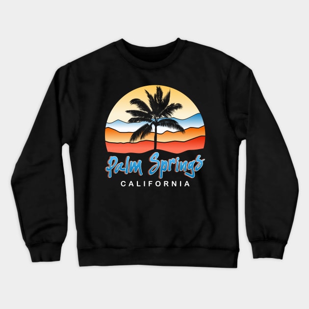 Palm Springs California Sunset Vacation Holiday Crewneck Sweatshirt by PnJ